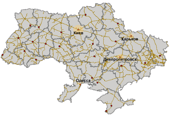 Статистика распределения железнодорожных сайтов по Украине